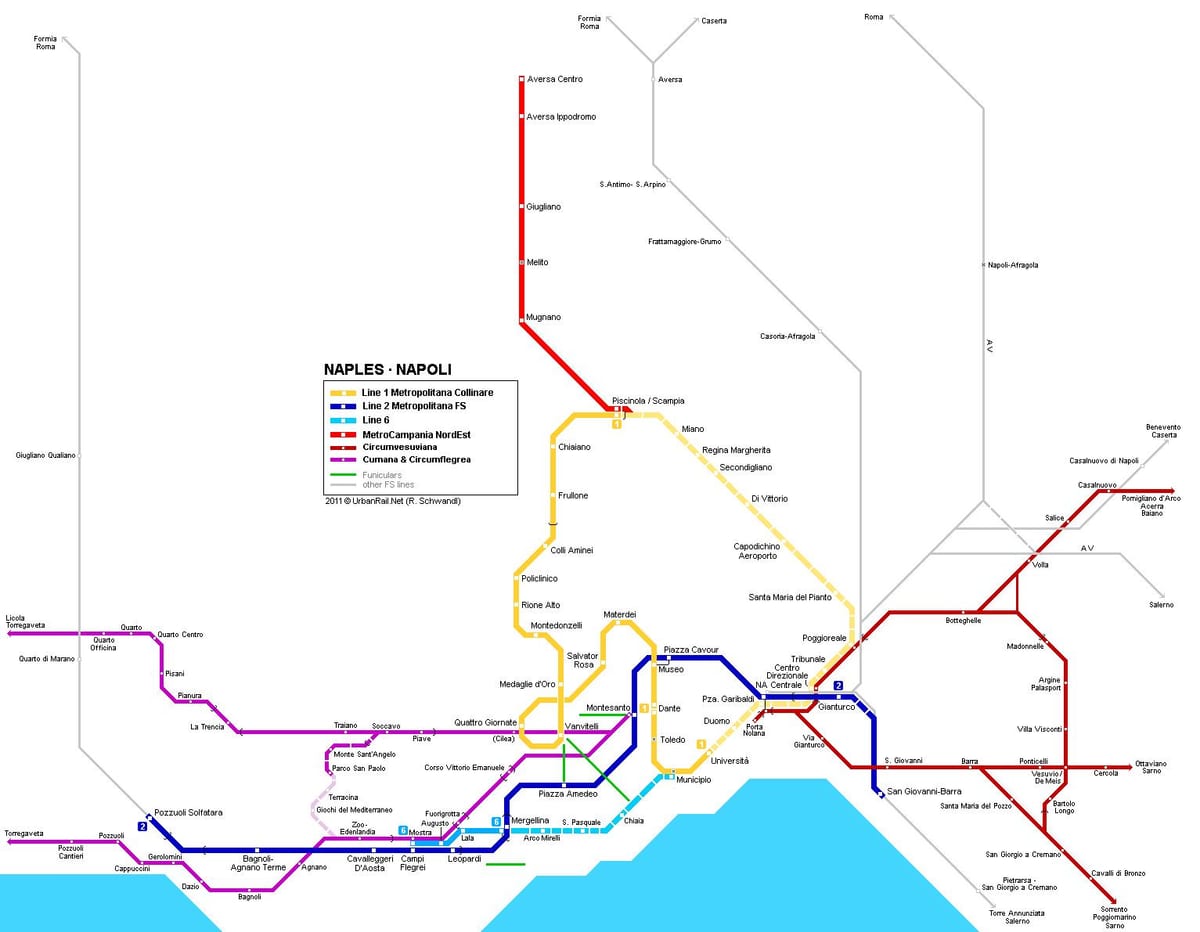Napoli İtalya metro haritası