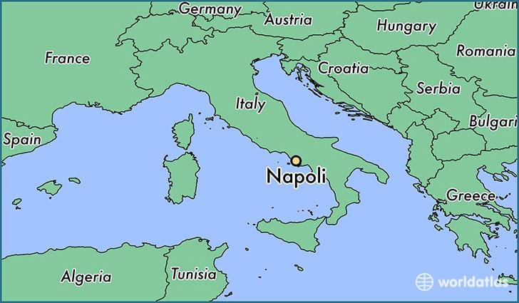 İtalya Napoli gösteren harita