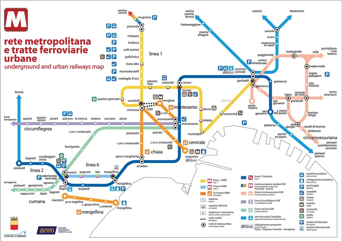 Napoli otobüs harita