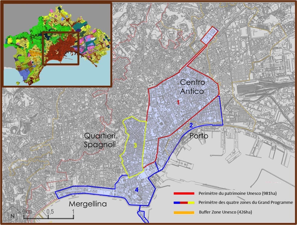 Napoli haritası tarihi merkezi