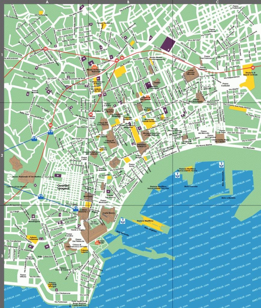Napoli turistik haritası